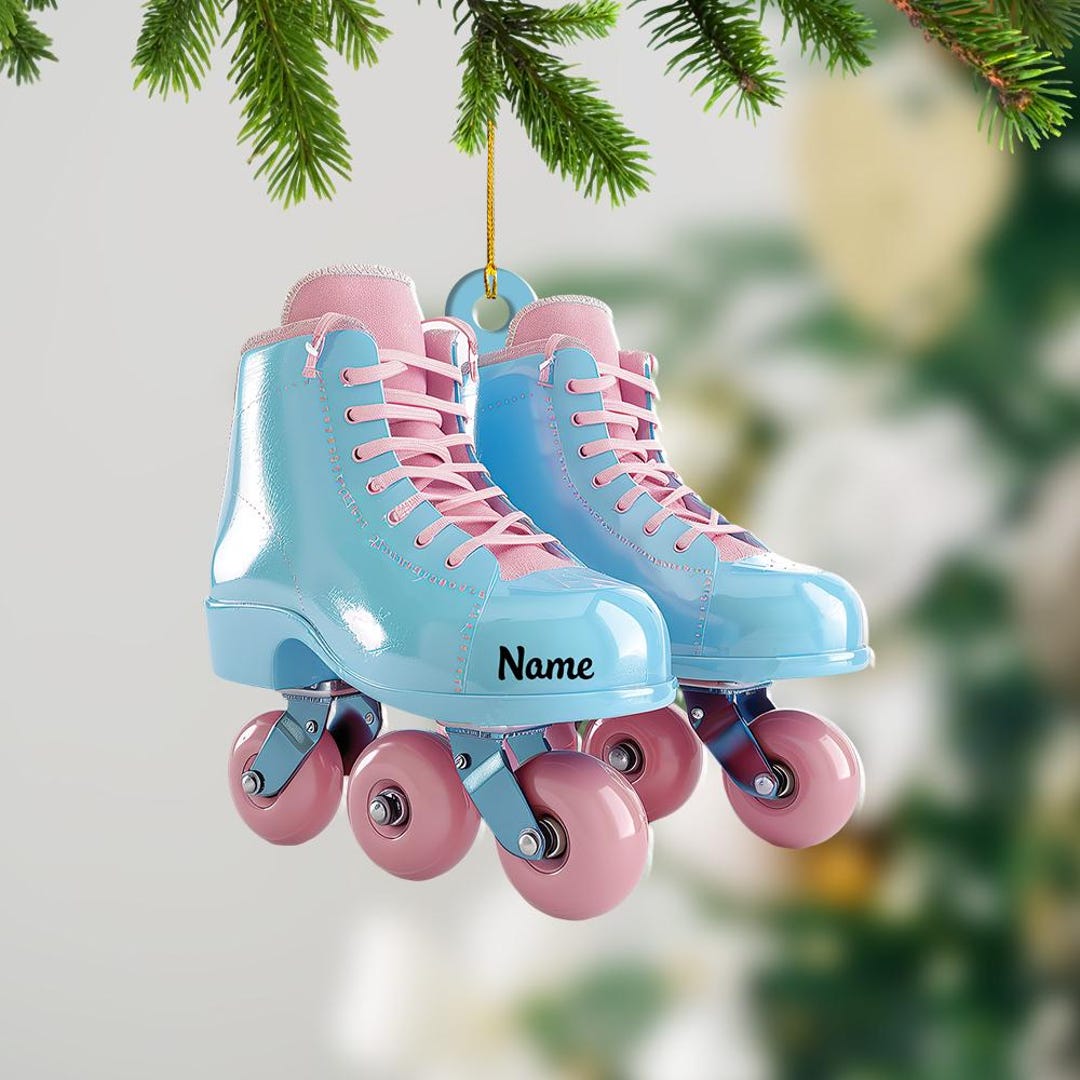 Personalized Roller Skate, Roller Derby Christmas Light Car Ornament