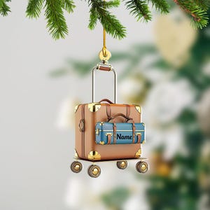 Personalized Luggage Trolley Cart Ornament, Luggage Trolley Car Ornament, Luggage Trolley Cart Christmas Ornament Holiday Gift TD-1016-L9RH
