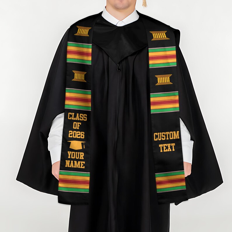 Personalized African American Stole, Kente Graduation Sash, Class of ...