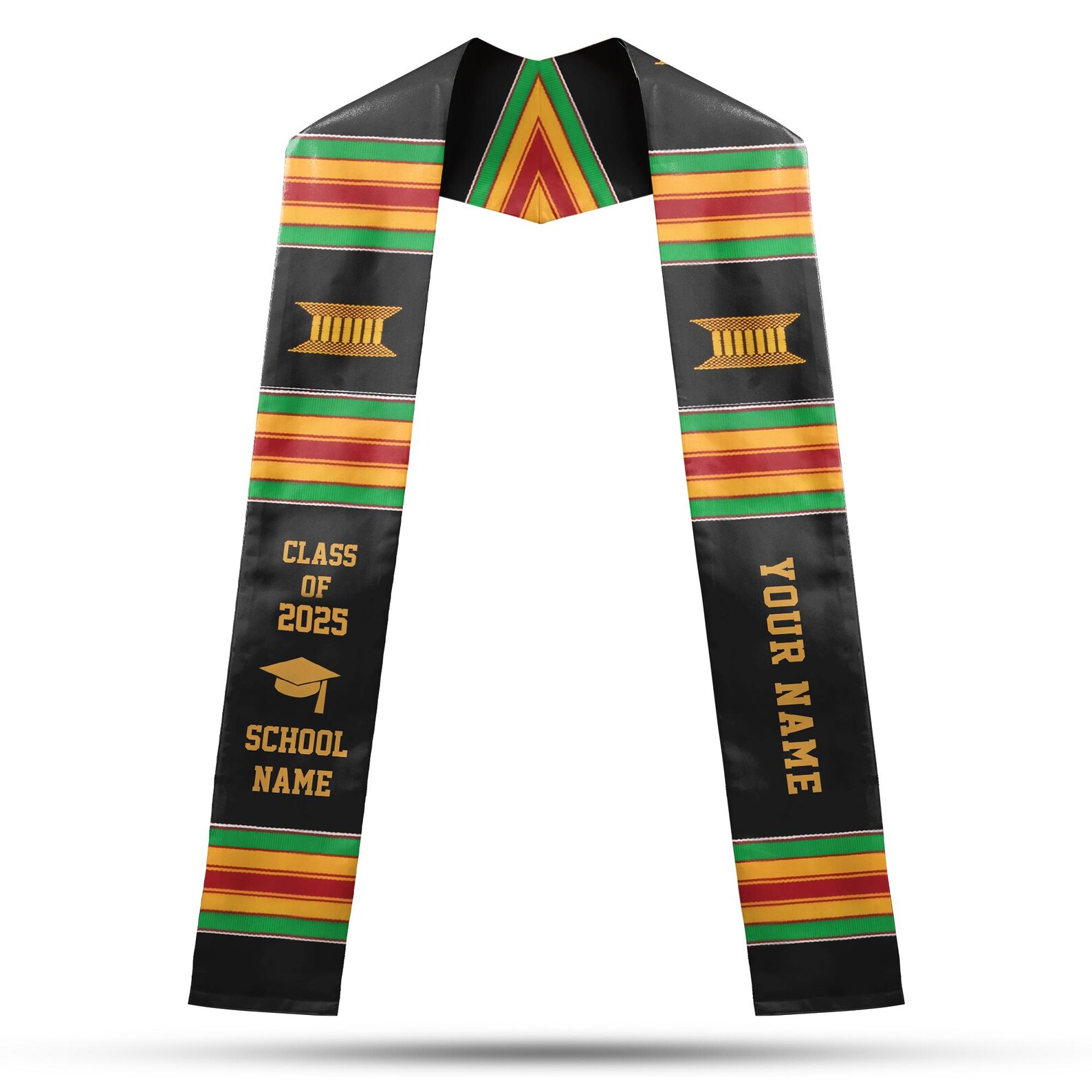 Personalized African American Stole, Kente Graduation Sash, Class of ...