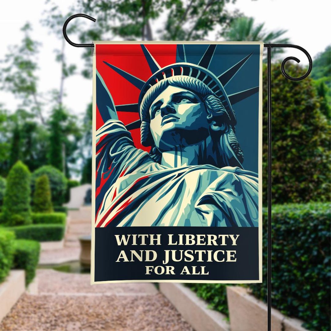 Libunity Flag With Liberty and Justice for All Double Sided Flag, Statue of Liberty ...