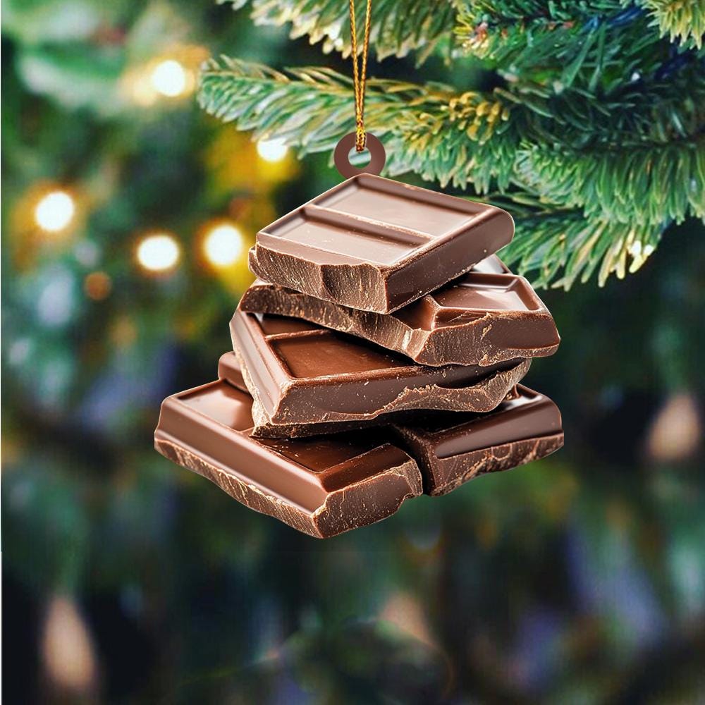 Personalized Chocolate Christmas Ornament, Chocolate Bar Ornament