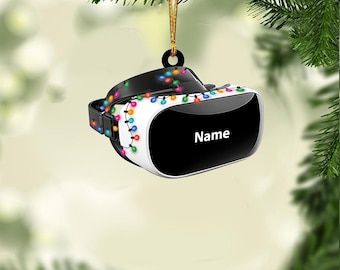 Personalized VR Headset Christmas Ornament, Virtual Reality Ornament, VR Controller Ornament, Metaverse Holiday Ornament Gift TD-1106-7P26