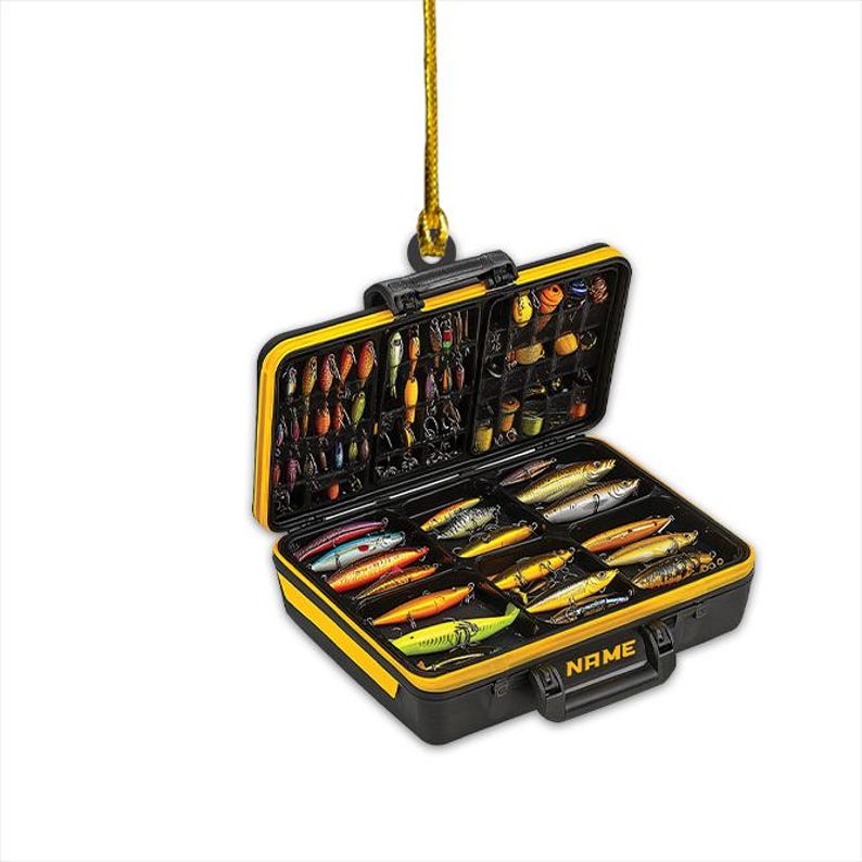 Personalized Tackle Box Christmas Ornament, Fishing Christmas Ornament