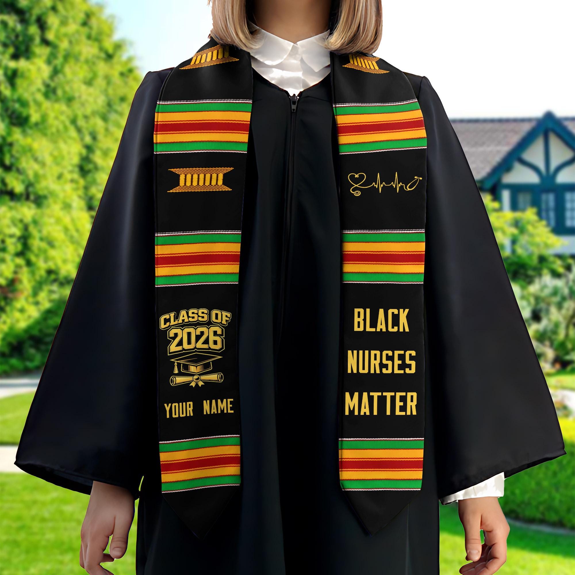 Discover Personalized Nurses Graduation Stole, 2026 Black Nurses Grads Matter Stole, African Americans Stole