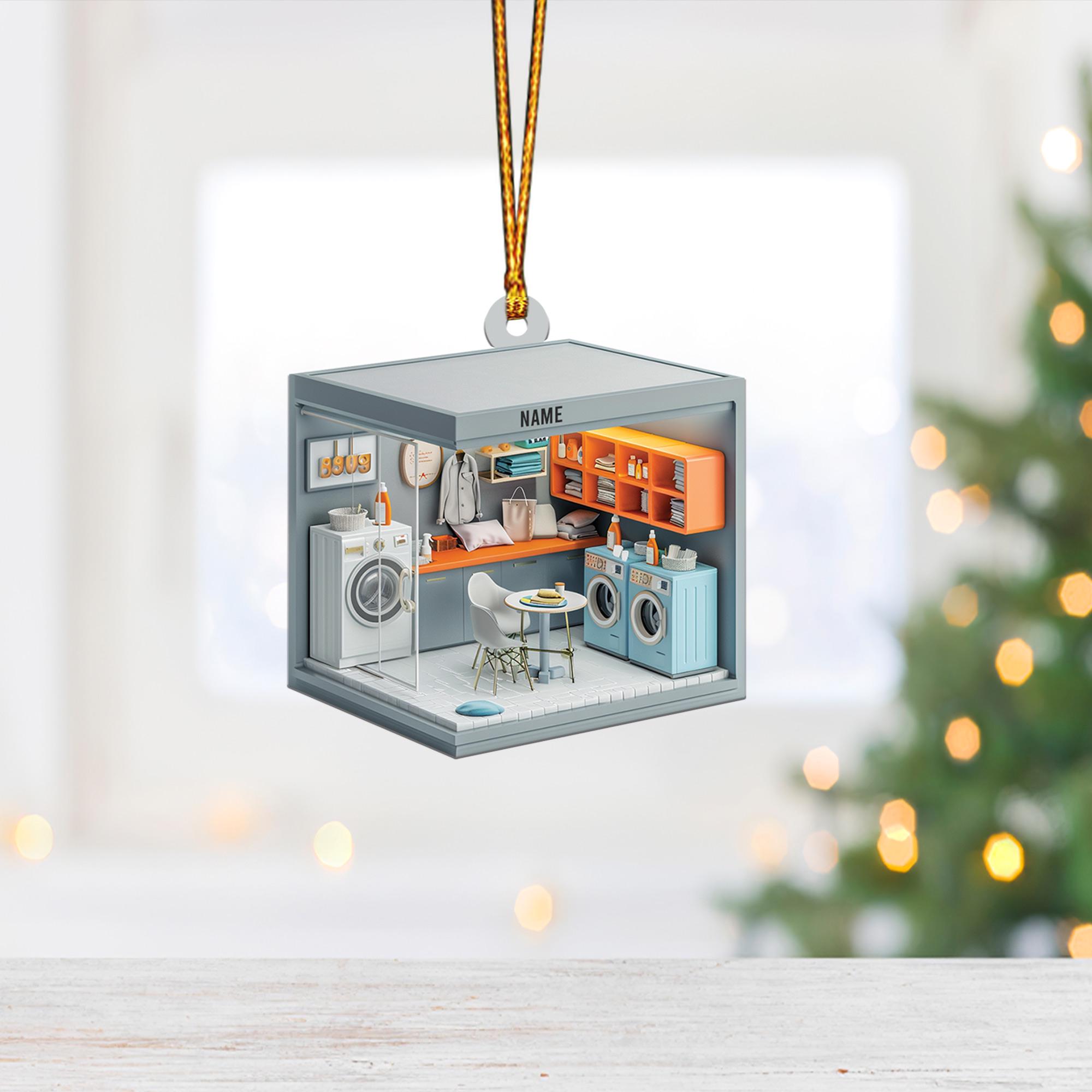 Discover Personalized Laundry Store Ornament, Washing Machine Christmas Ornament, Laundry Room Hanging Ornament, Laundry Room Decor
