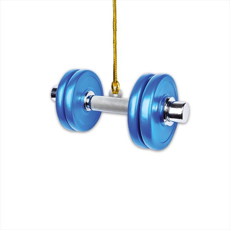 Personalized Dumbbell Christmas Ornament, Weightlifting Christmas