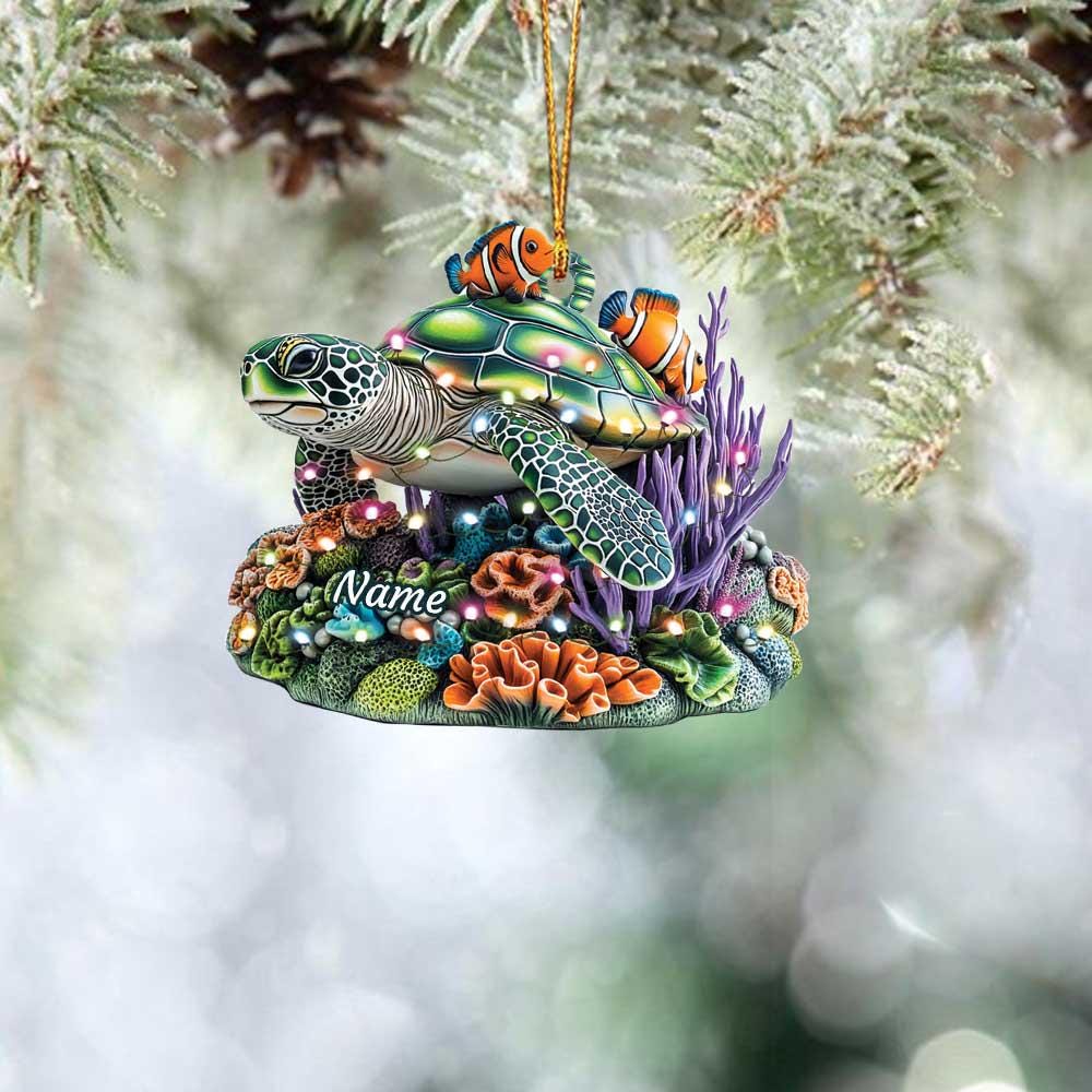 Discover Personalized Turtle Ornament, Sea Turtle Christmas Ornament, Turtle Lovers Ornament Gift, Turtle Ornament Holiday Xmas Gift