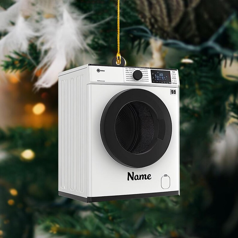 Personalized Washing Machine Ornament, Laundry Machine Christmas