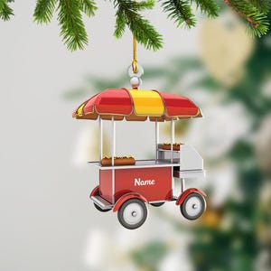 Hot Dog Cart Christmas Ornament, Xmas Tree Decor, Loved Hot Dog Cart Ornament, Christmas Hanging Ornament Gift TD-1024-E5KO