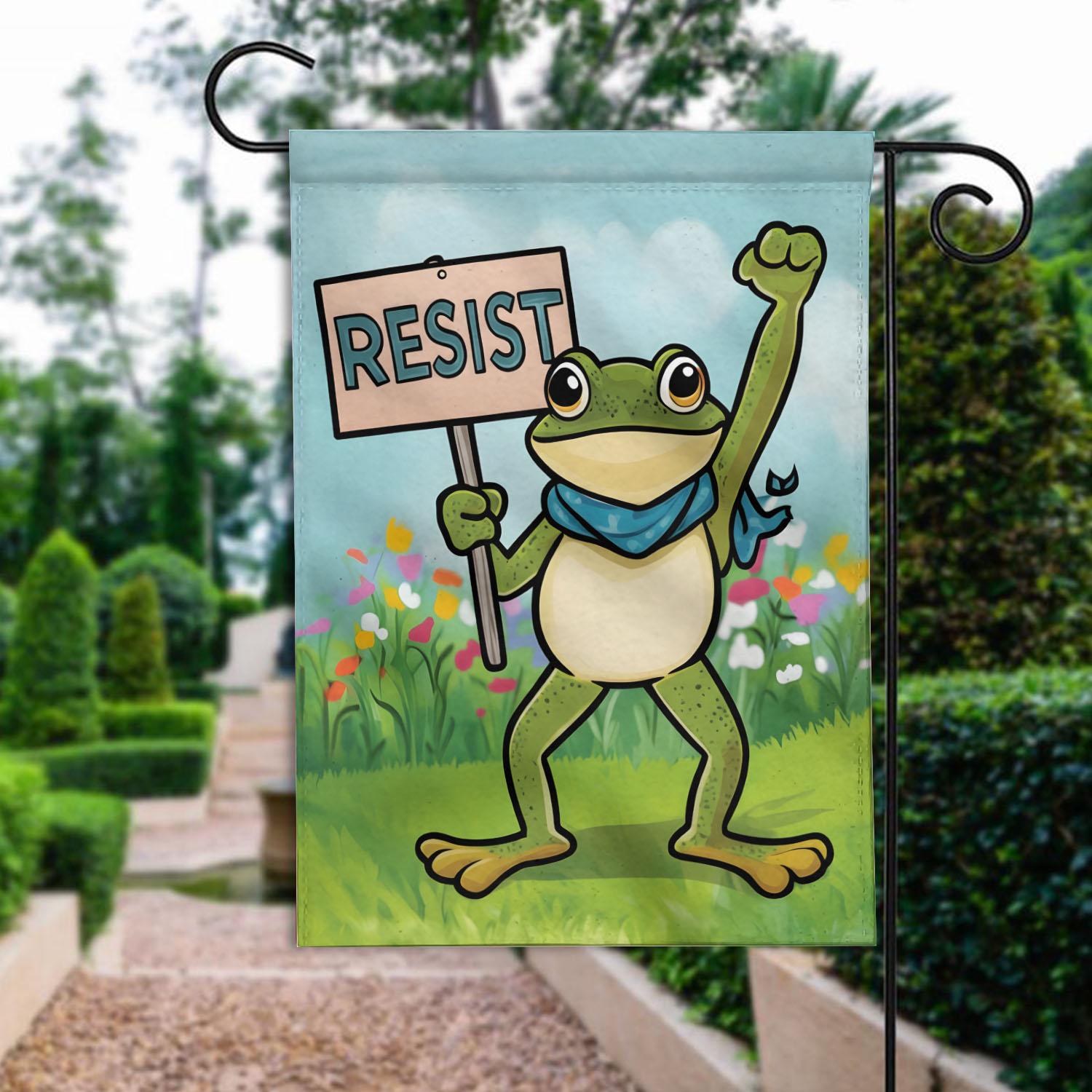 Discover Portland Frog Protest Garden Flag, Resist Frog Flag, Anti Establishment Deportation Resistance Flag, Protect Democracy