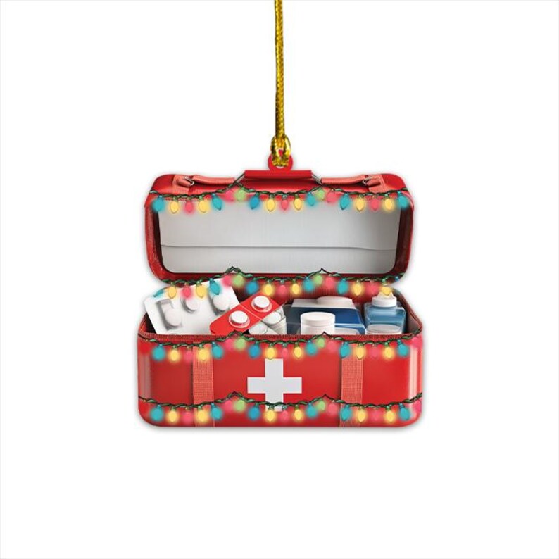 Personalized First Aid Bag Ornament, First Aid Kit Christmas Ornament