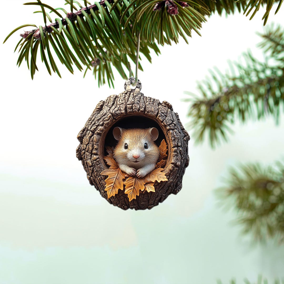 Hamster 2D Flat Ornament, Hamster Christmas Ornament, Hamster Rearview ...