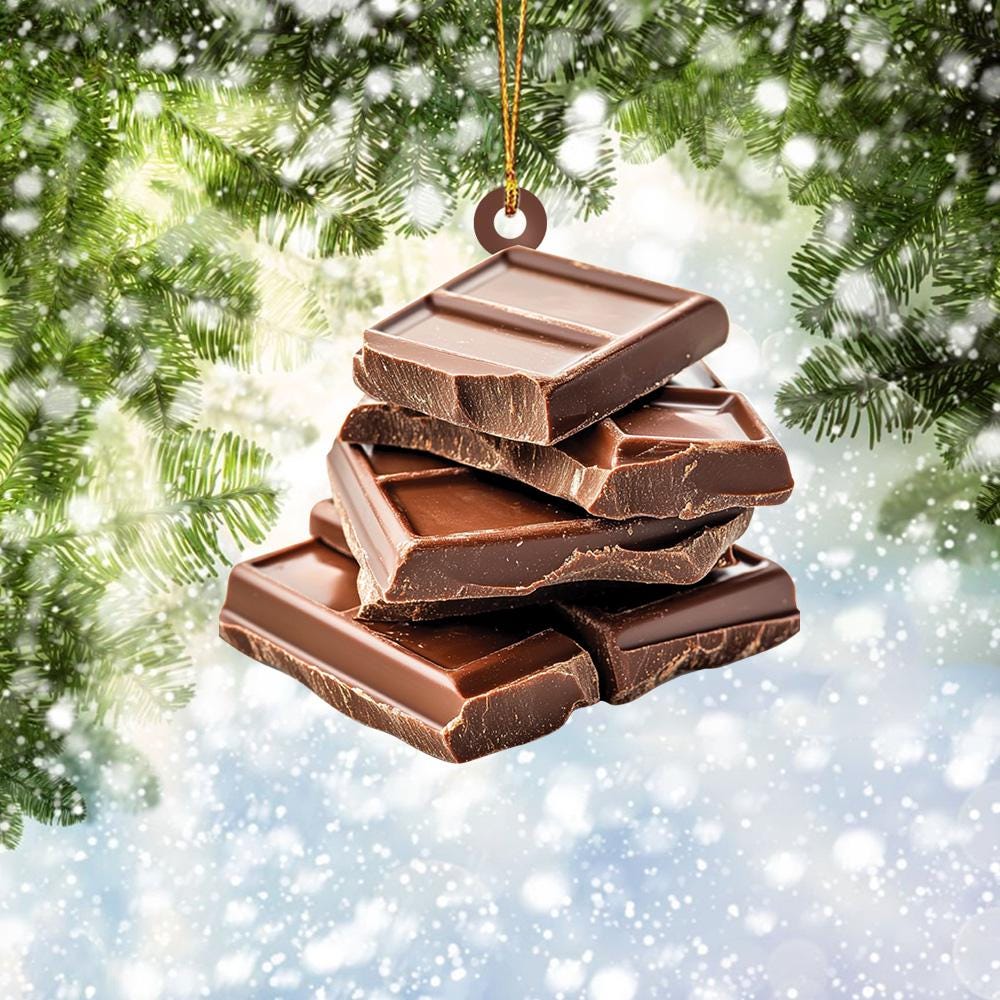 Discover Personalized Chocolate Christmas Ornament, Chocolate Bar Ornament, Chocolate Lovers Ornament Gift, Chocolate Holiday Ornament