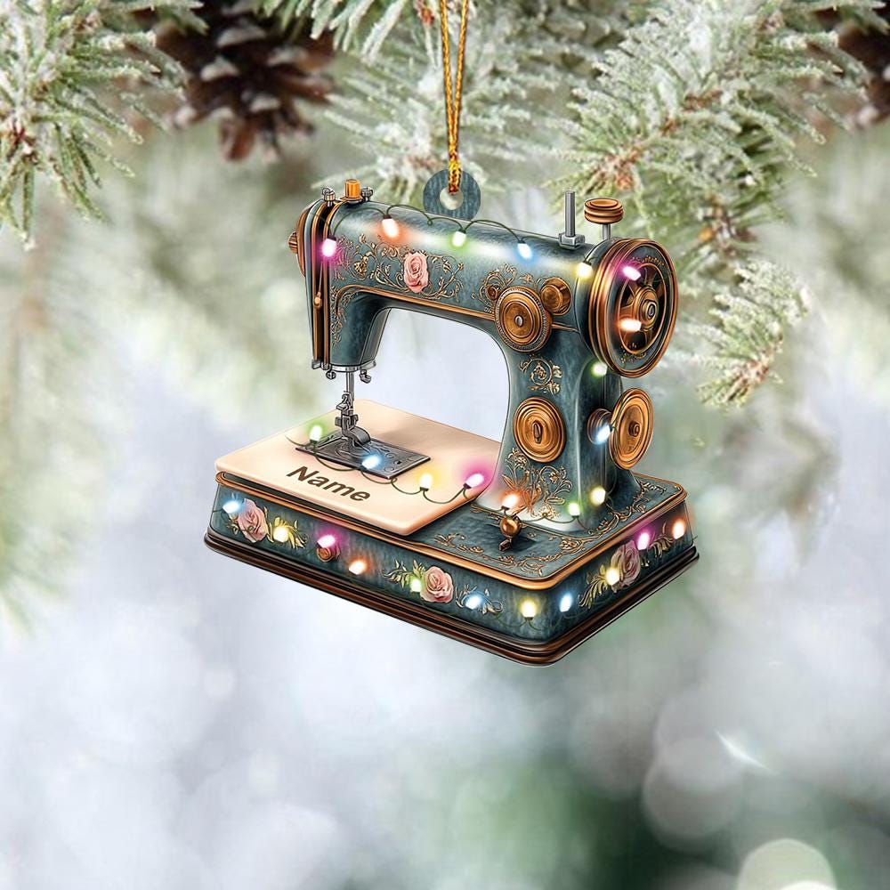 Discover Personalized Sewing Machine Ornament, Sewing Christmas Ornament, Sewing Lovers Ornament Gift, Sewing Store Ornament Xmas Decor