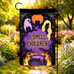 I Smell Children Garden Flag Halloween Witch Yard Decor Spooky Season Outdoor Banner Magic Potion Cauldron Fall Home Porch Sign TD-0709-XMAP