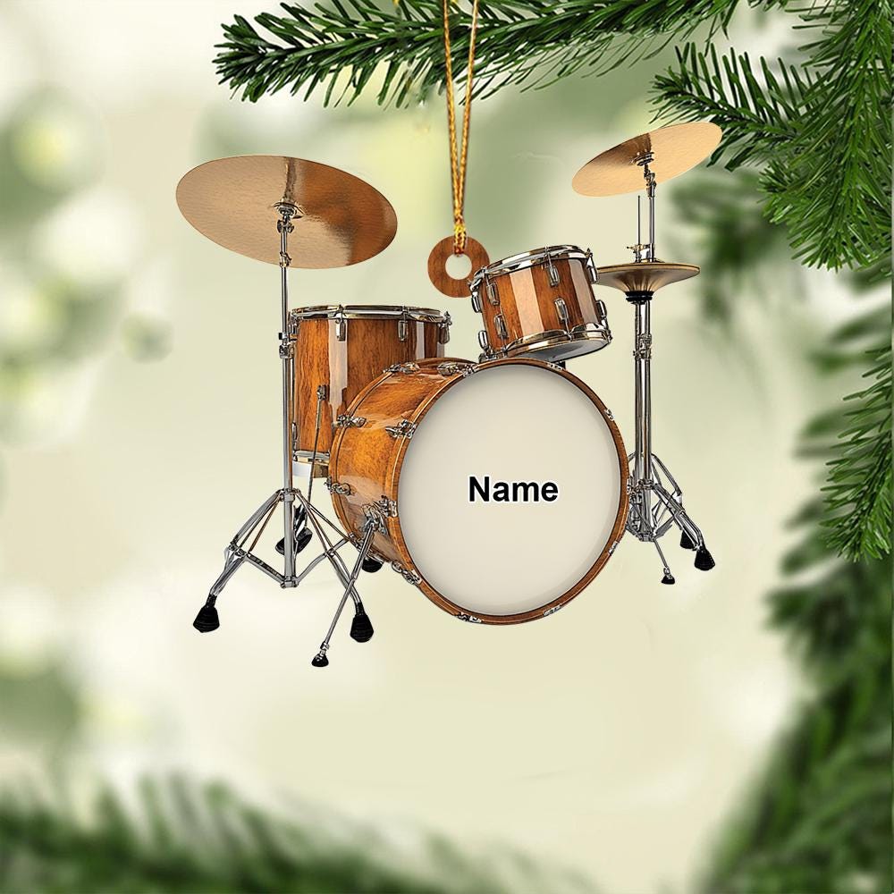 Discover Personalized Drum Ornament, Drum Set Christmas Ornament, Drummer Holiday Ornament, Music Room Ornament Decor, Drum Band Gift