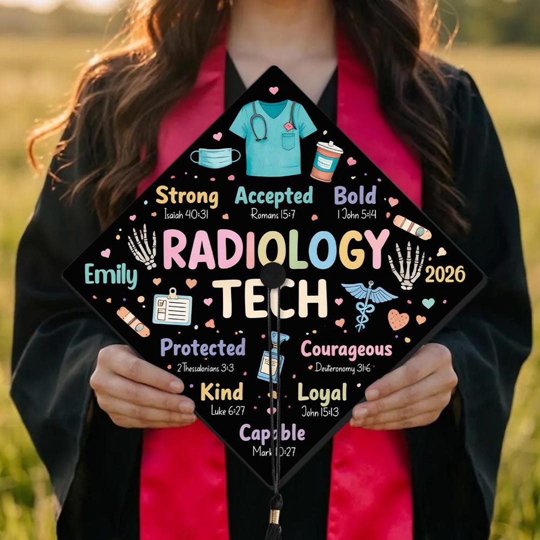 Cap Designs Radiology Personalized Radiology Tech Graduation Cap Topper Xray Technologist ...
