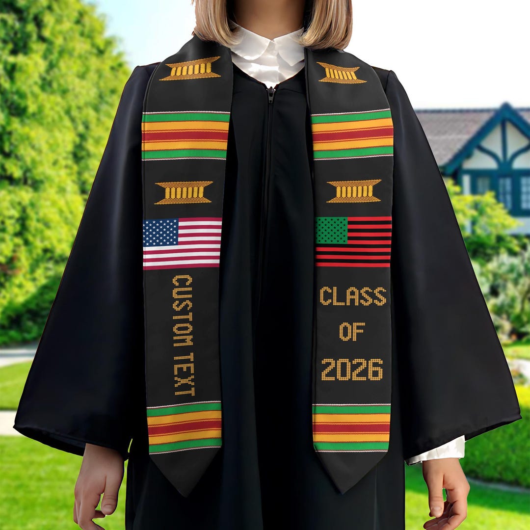 Custom Kente Cloth Inspired Graduation Stole for African American ...