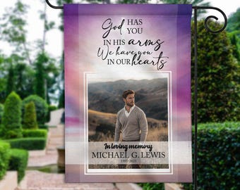 Personalized Memorial Garden Flag, In Memory Of Garden Flags, Custom Loss Keepsake, Sympathy Gift, Personalized Photo Flag UME3