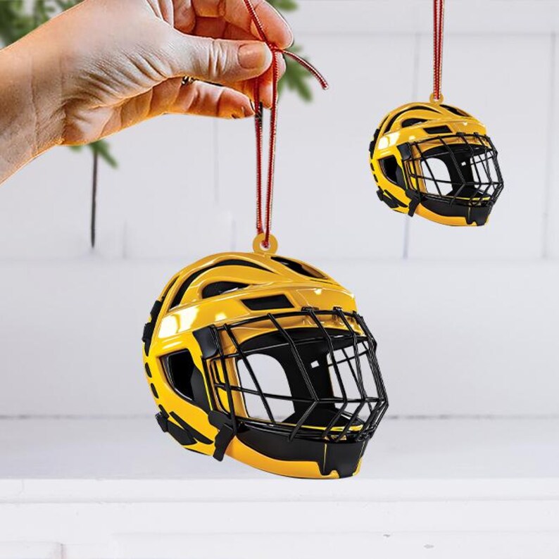 Personalized Hockey Helmet Ornament, Hockey Christmas Ornament, Hockey