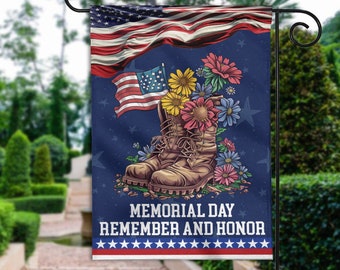 Memorial Day Double-sided Flag, Remember And Honor Flag, Celebrating Memorial Day Flag, US Veteran Flag, American Soldier Flag TD-0412-X1CF