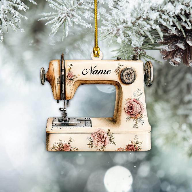 Discover Personalized Sewing Machine Ornament, Sewing Christmas Ornament, Sewing Lovers Ornament Gift, Sewing Store Ornament Xmas Decor