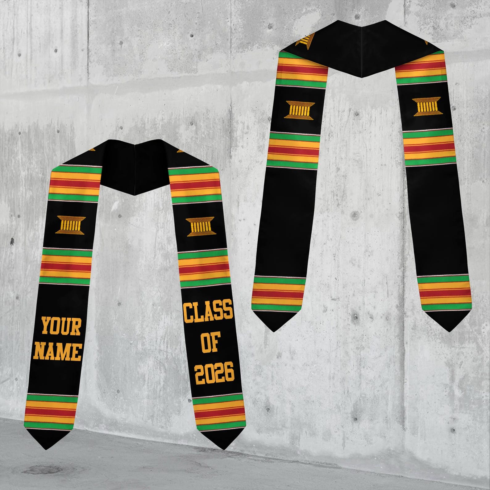 Personalized African American Stole, Kente Graduation Sash, Class of ...