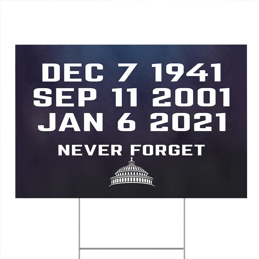 Never Forget January 6 Double-sided Yard Sign, Vote Blue