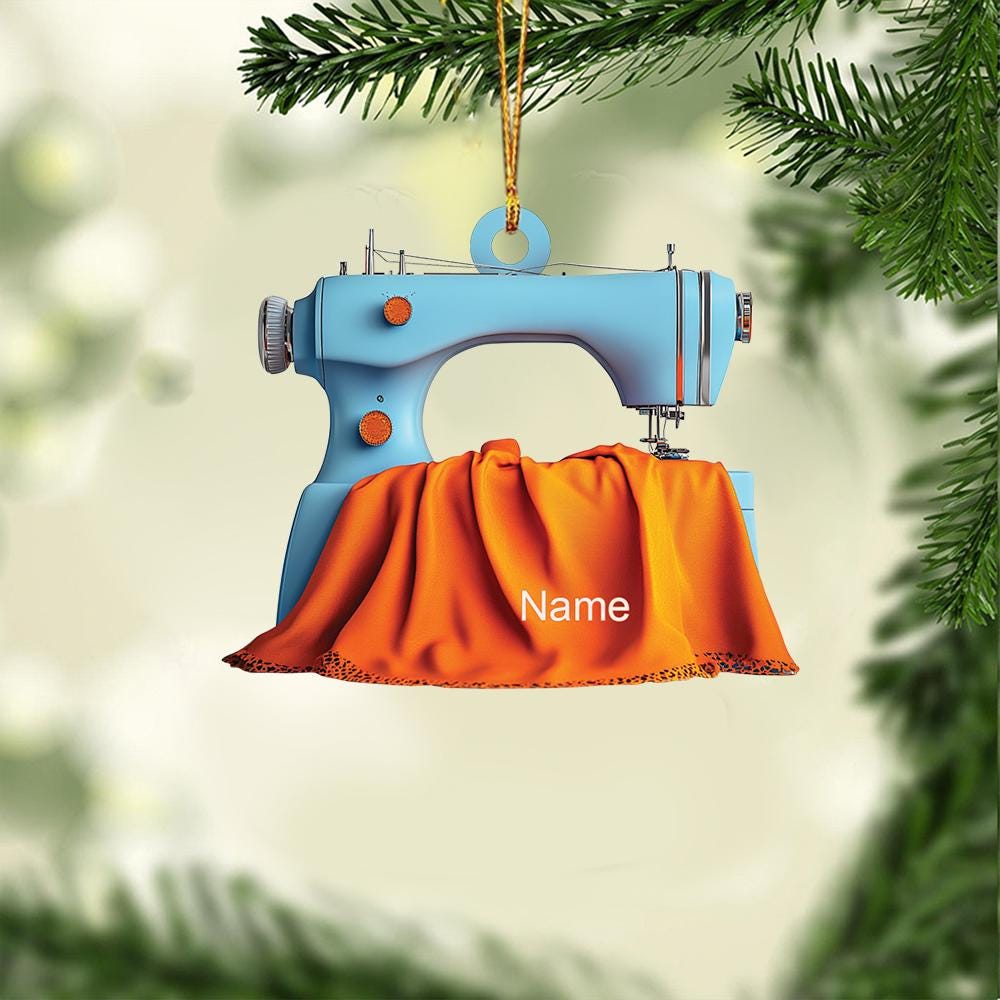 Discover Personalized Sewing Machine Ornament, Sewing Christmas Ornament, Sewing Lovers Ornament Gift, Sewing Store Ornament Xmas Decor