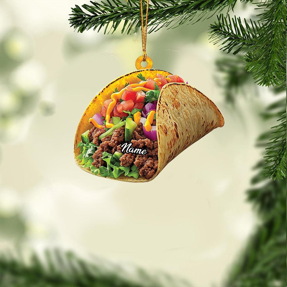 Discover Personalized Taco Ornament, Taco Christmas Ornament, Taco Shop Ornament Decor, Mexican Food Lovers Ornament Gift, Taco Mexico