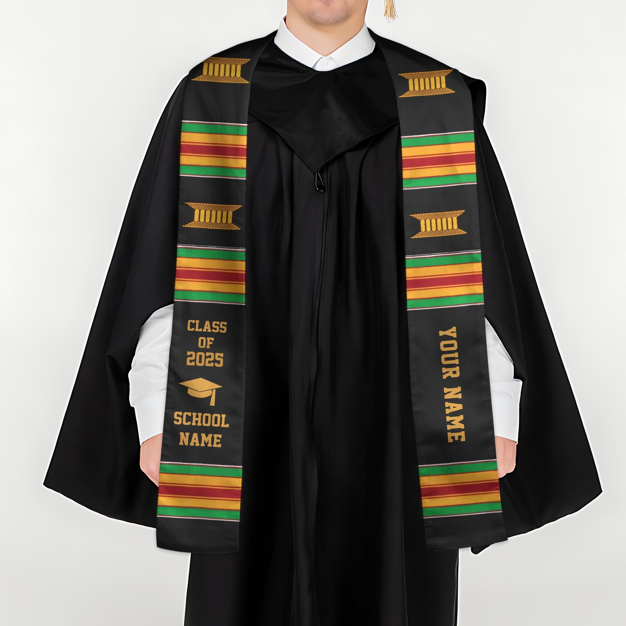 Personalized African American Stole, Kente Graduation Sash, Class of ...
