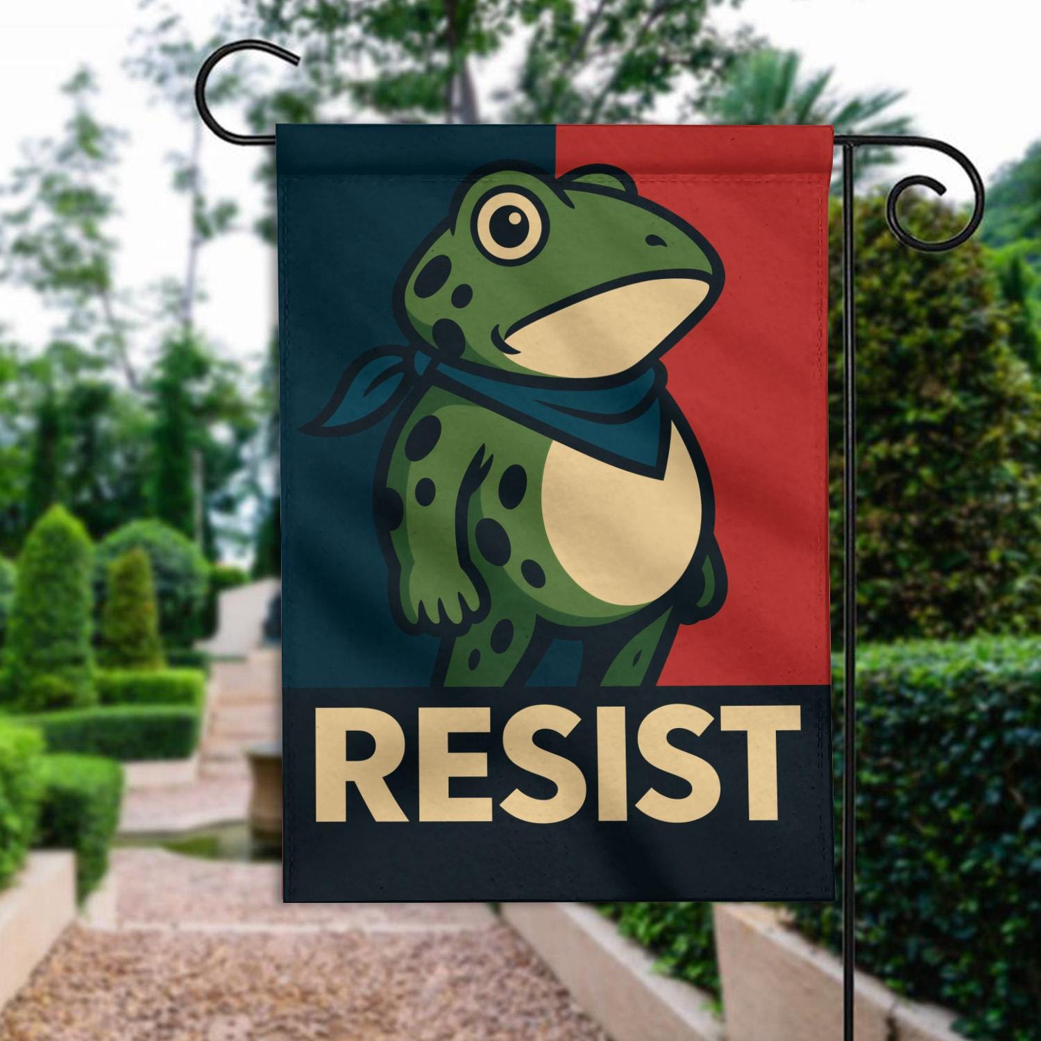 Discover Portland Frog Rage Flag, Frog Resist Protest Double-sided Flag, Anti ICE, Anti Fascism, Frog Garden Flag, Anti Trump, HOP Flag