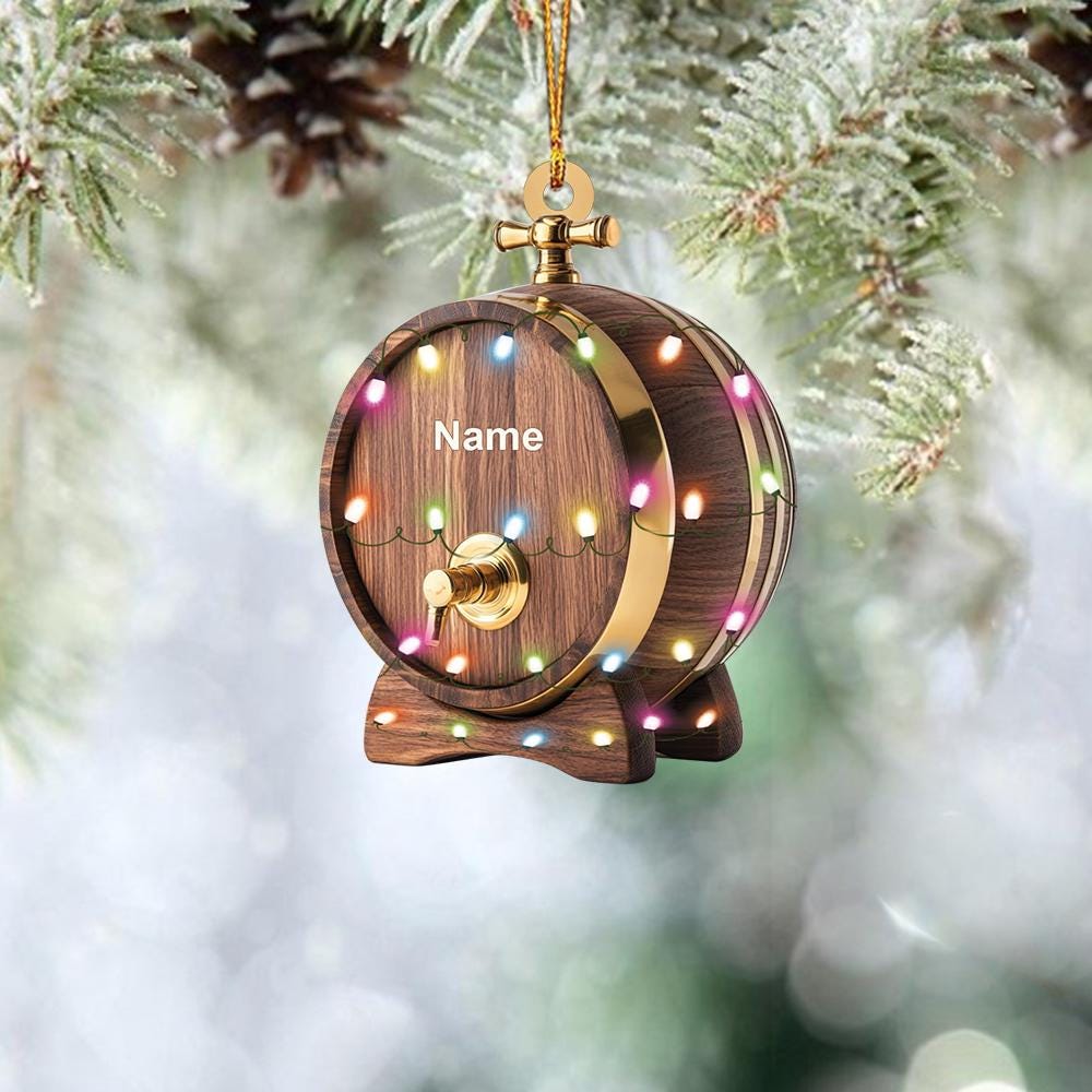 Discover Personalized Oak Barrel Beer Ornament, Oak Beer Barrel Christmas Ornament, Wine Barrels Ornament, Barrel Oak Whiskey Ornament