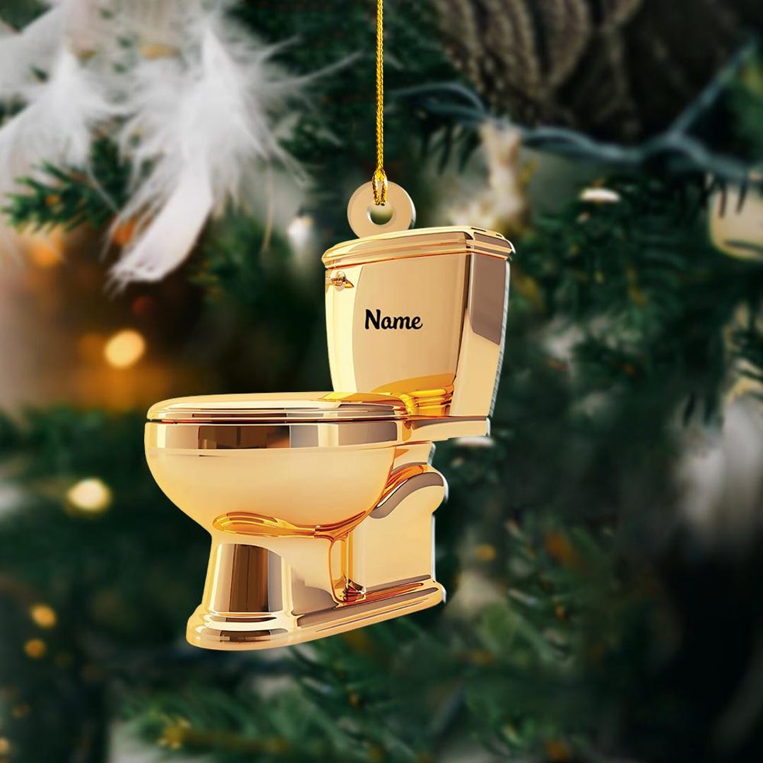 Toilet Ornament, 2D Flat Toilet Christmas Ornament, Funny Ornament ...