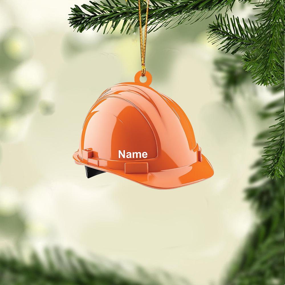 Discover Personalized Construction Helmet Ornament, Safety Helmet Christmas Ornament, Construction Ornament Decor, Constructor Xmas Gift