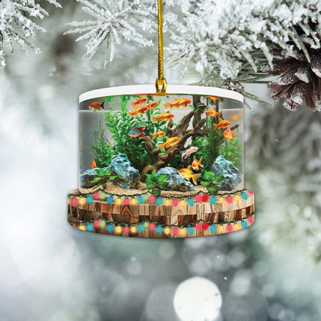 Personalized Aquarium Fish Tank Ornament, Fishes Christmas Ornament