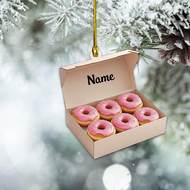 Discover Personalized Donuts Box Ornament, Doughnut Christmas Ornament, Donut Baking Lovers Ornament, Baker Gift, Bakery Ornament Decor