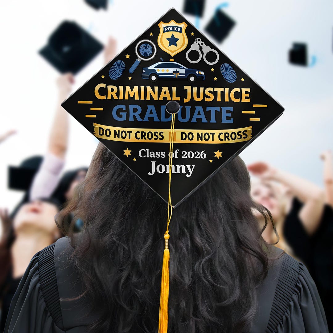 Police Graduation Cap Personalized Police Academy Graduation Cap Topper, Criminology Justice ...