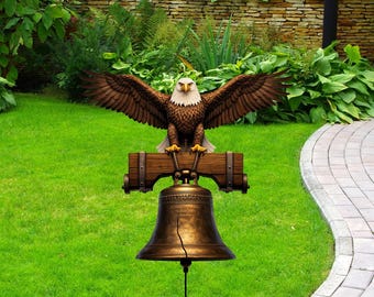Bald Eagle Yard Sign Liberty Bell Garden Stake Patriotic Outdoor Decor 4th of July Lawn American Pride Independence Day Gift TD-0312-M0KK