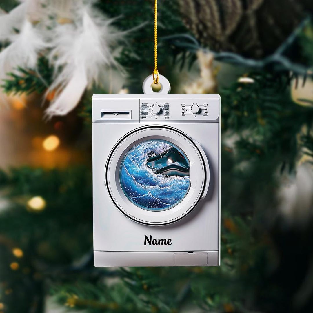 Personalized Washing Machine Ornament, Laundry Machine Christmas ...