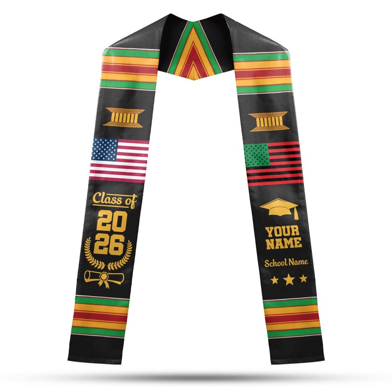 Custom Kente Cloth Inspired Graduation Stole for African American ...