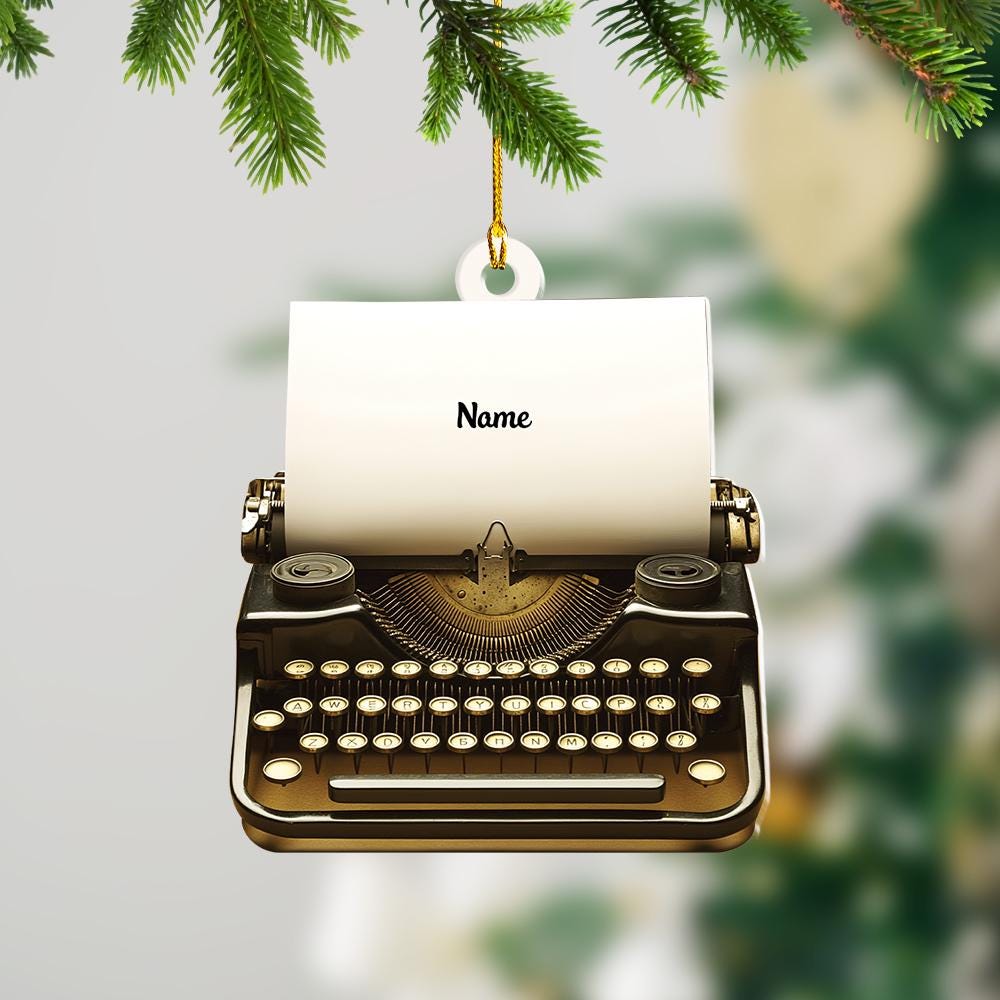 Discover Personalized Typewriter Christmas Ornament, Typewriting Ornament, Writer Holiday Ornament Gift, Typewriter Hanging Ornament