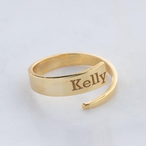 Solid Gold Custom Name Ring, Gold Name Ring, Custom Ring, Personalized Gifts, Solid Gold Ring, Name Jewelry