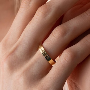 Personalized Roman Numeral Ring, Roman Number Ring, Custom Ring, Anniversary Gift, Engraved Jewelry, Valentines Gift, Number Ring