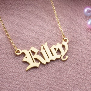 Custom Name Necklace in Gold, Personalized Gift for Women, Nameplate Jewelry, Dainty Necklace