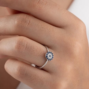 Evil Eye Ring, Evil Eye Jewelry, Protection Ring, Silver Evil Eye Ring, Rings for Women, Women Jewelry
