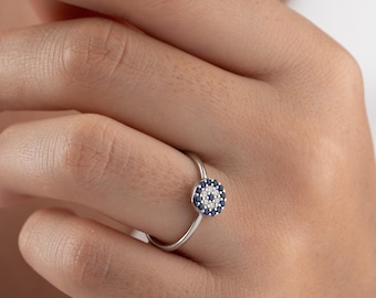 Sterling Silver Evil Eye Ring: Women's Protection Jewelry