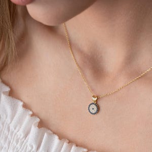 Blue Evil Eye Necklace, Evil Eye Jewelry, Evil Eye Pendant, Gold Necklace, Gift For Women, Protection Charm