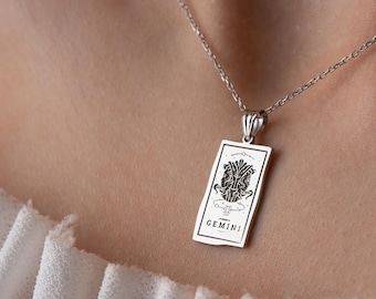 Sterling Silver Zodiac Sign Necklace: Personalized Horoscope Pendant